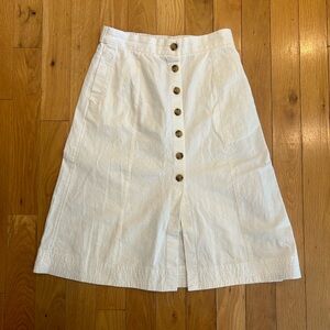 Target Universal Thread Size M White Midi Skirt with Buttons